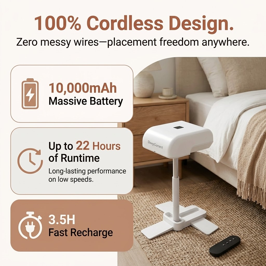 SleepCurrent™ Cordless Under-Sheet Fan